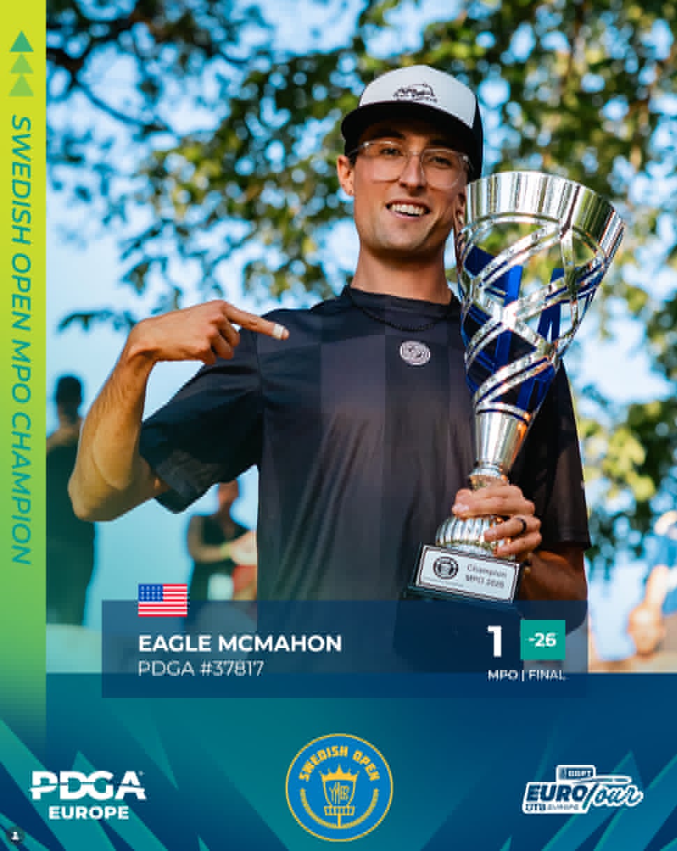 Eagle McMahon under Swedish Open 2026 på Ymergården i Borås